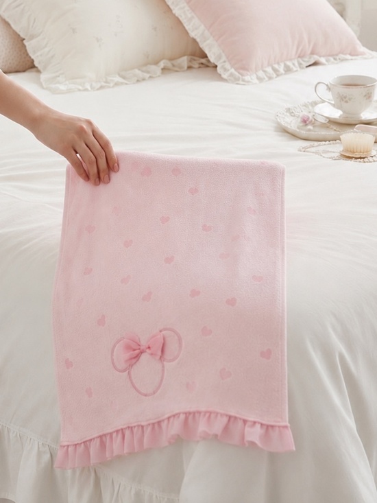 Disney Other - Tokyo Disney Resort Minnie Mouse Pink Heart Towel Scarf Ruffle Japan NWT